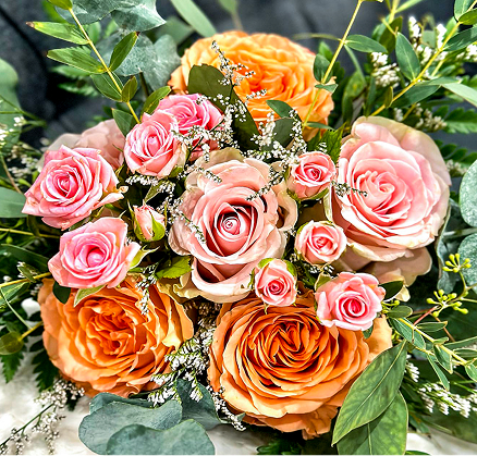 Colorful rose bouquet arrangement